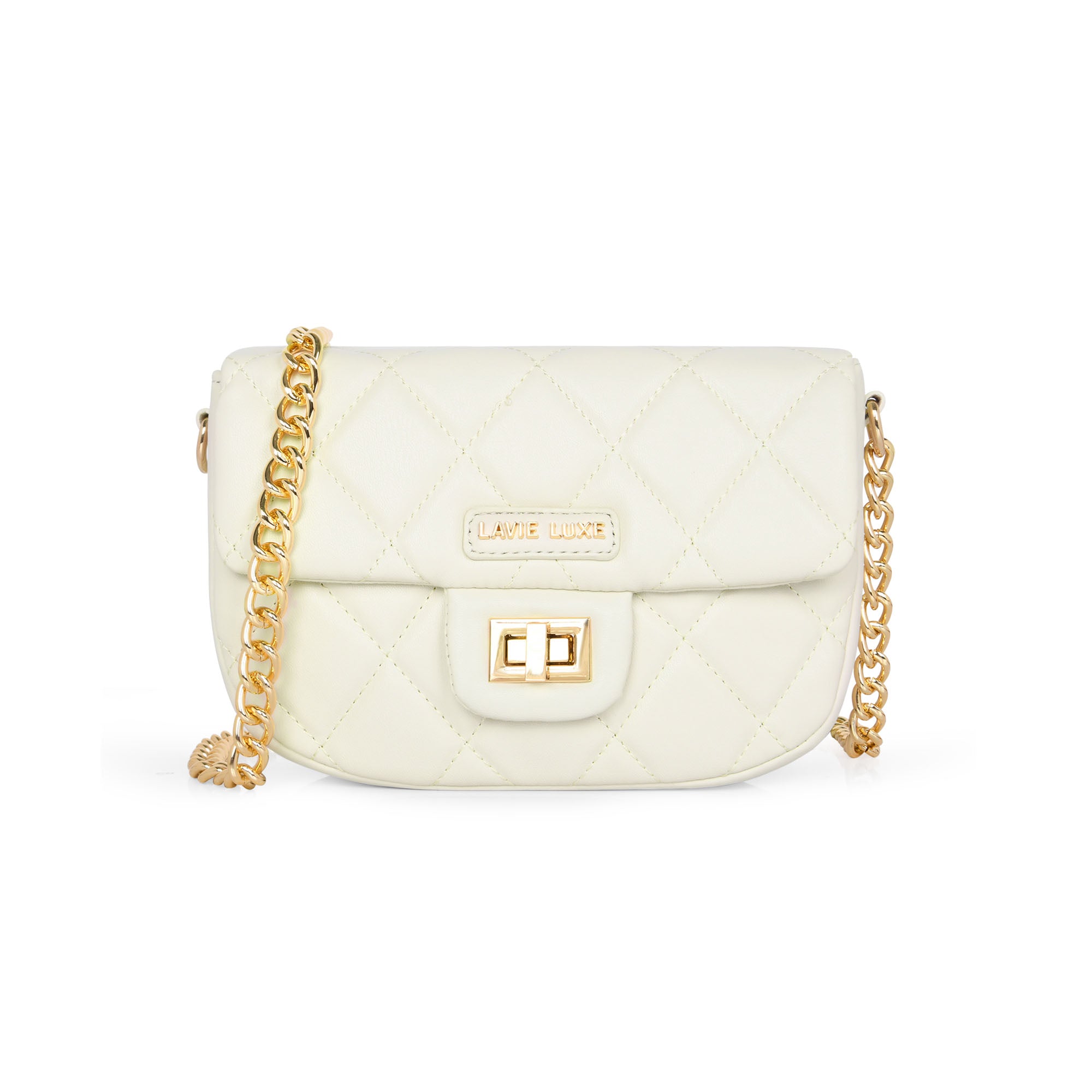 Lavie Luxe Off White Small Women's Chan Flap Sling Bag