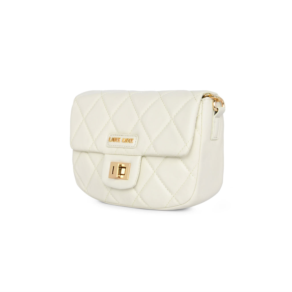 Lavie Luxe Off White Small Women's Chan Flap Sling Bag