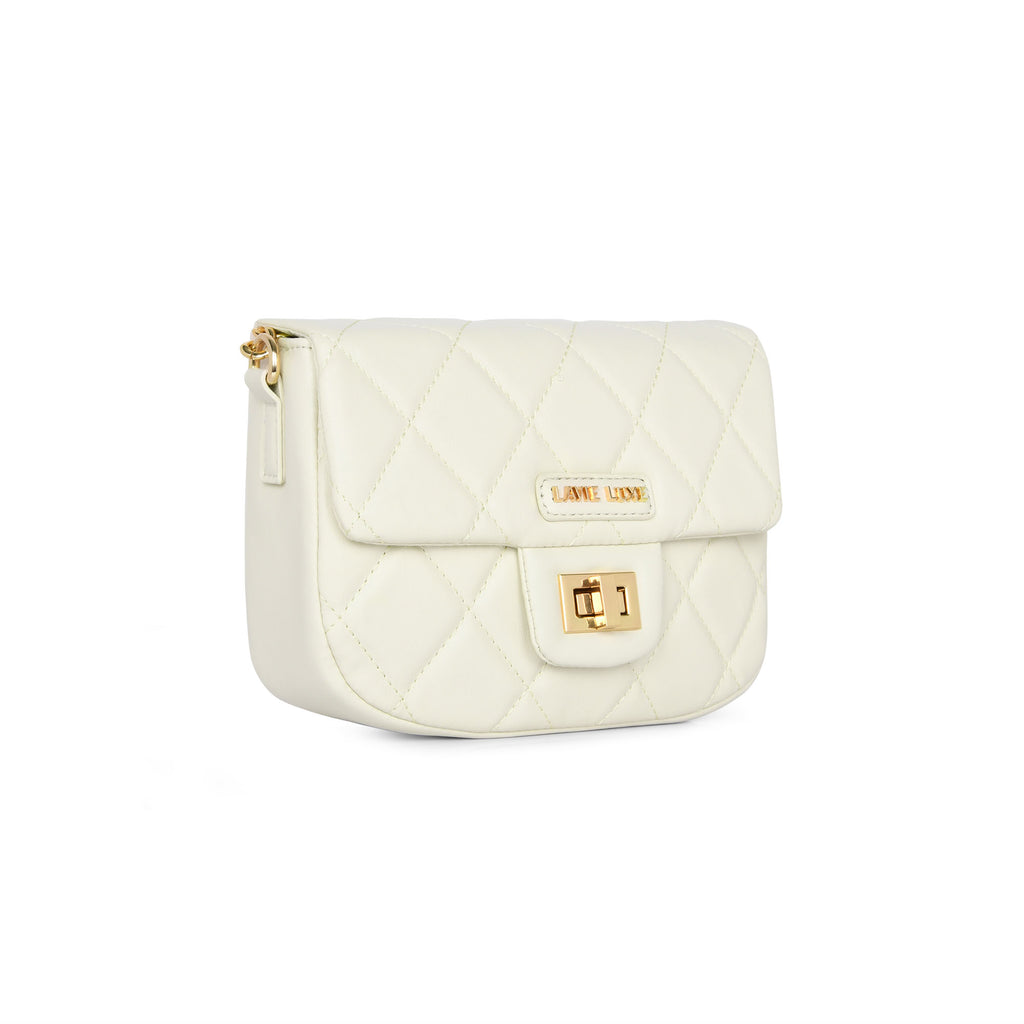 Lavie Luxe Off White Small Women's Chan Flap Sling Bag