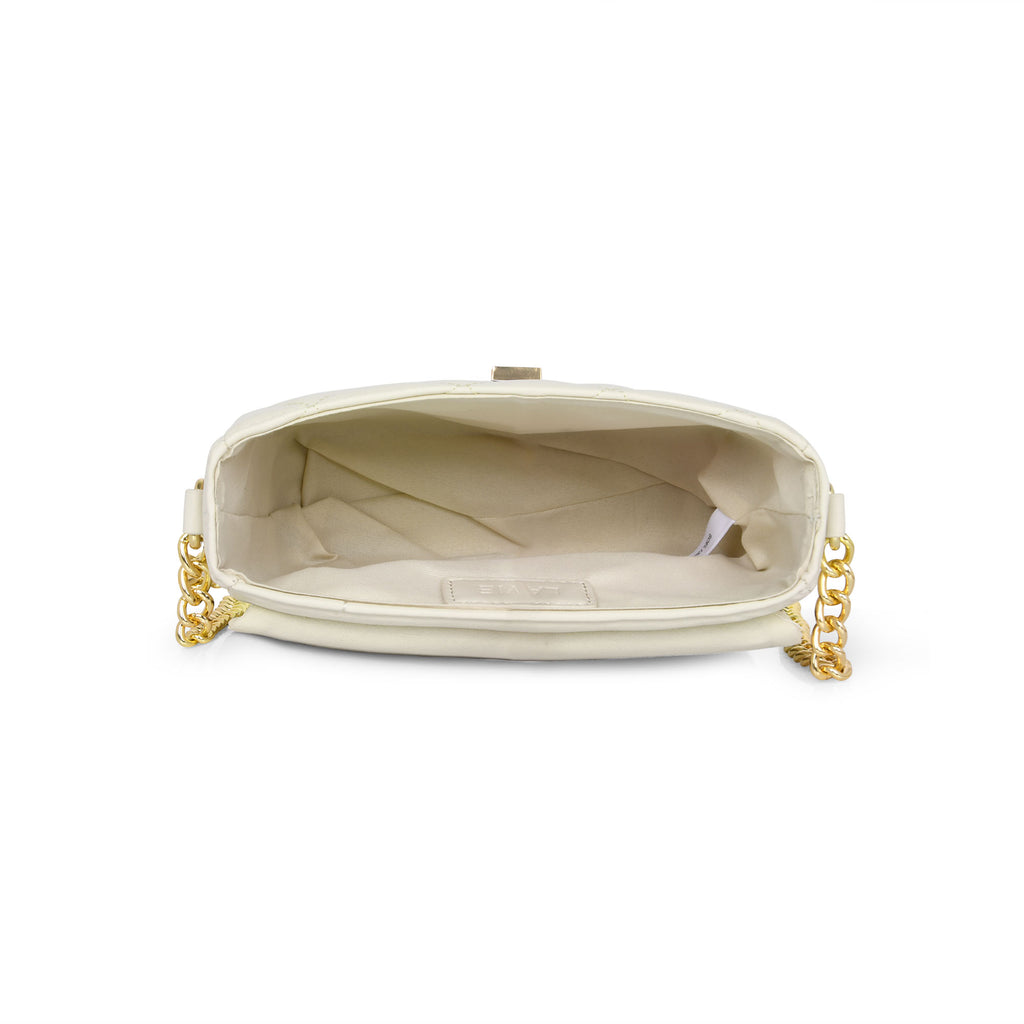 Lavie Luxe Off White Small Women's Chan Flap Sling Bag