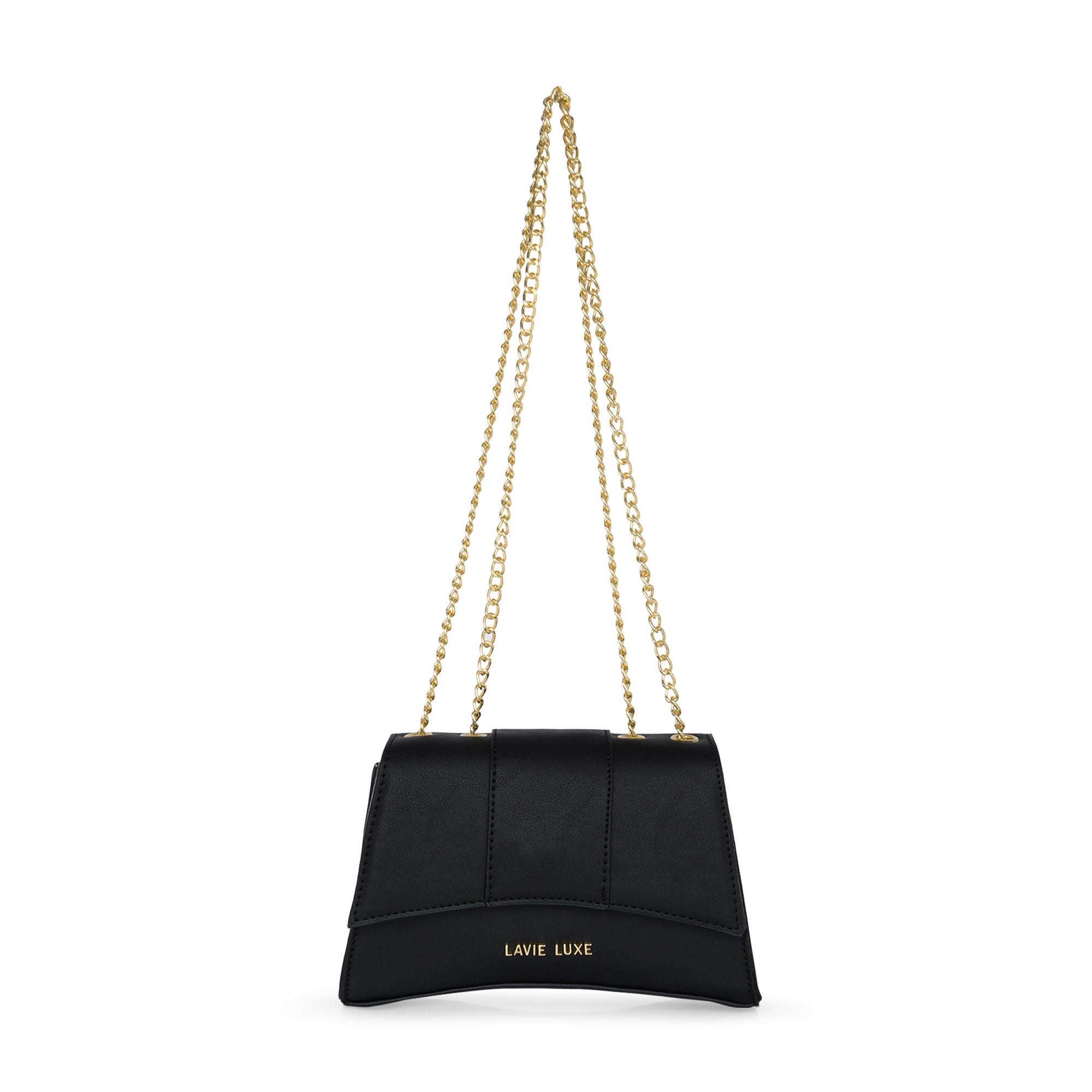 Lavie Luxe Black Small Women's Bub Girl's Flap Mini Sling Bag