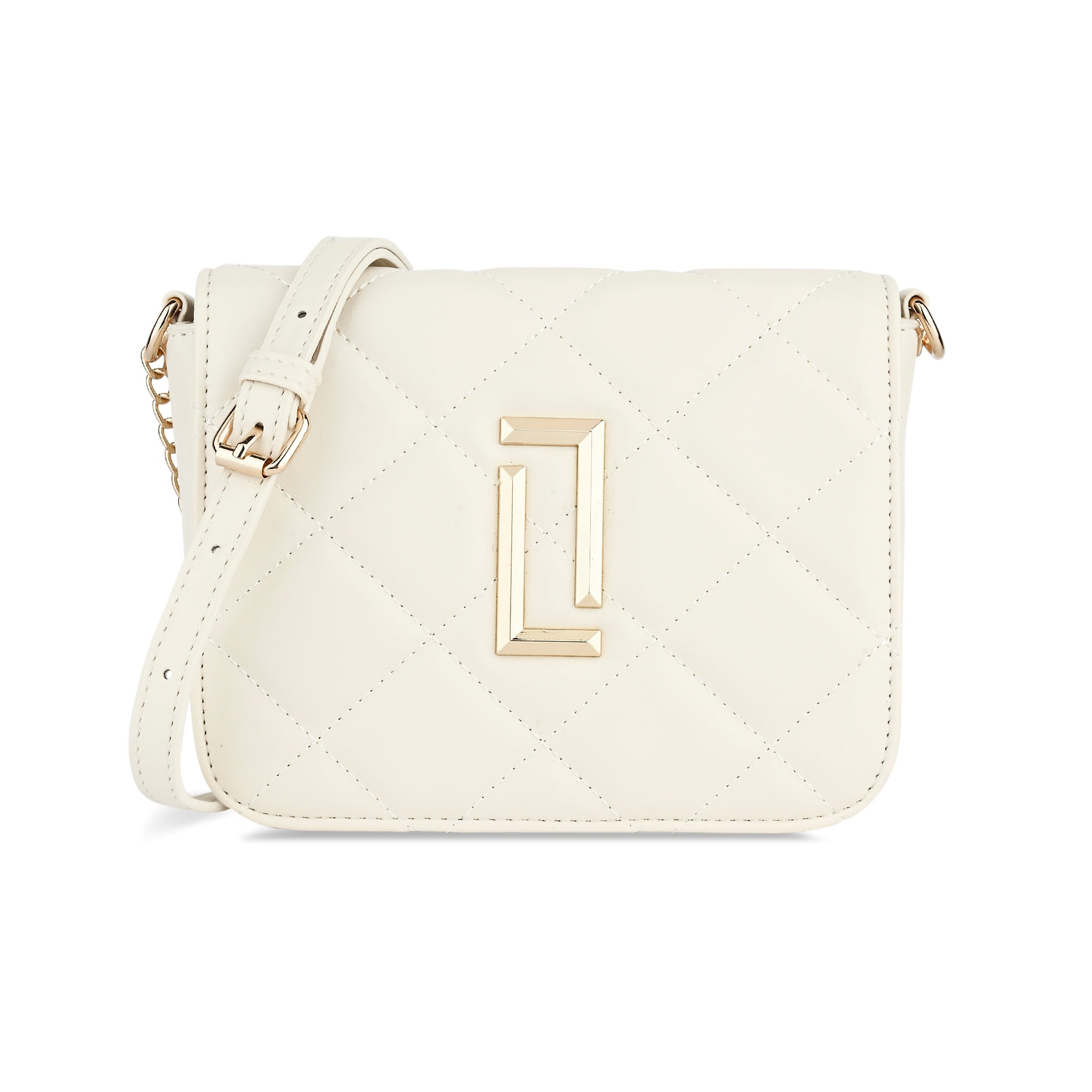 Lavie Luxe Off White Small Women's Carol Flap Sling Bag