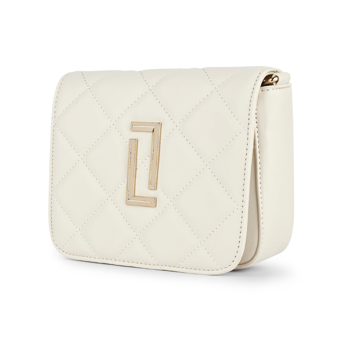 Lavie Luxe Off White Small Women's Carol Flap Sling Bag