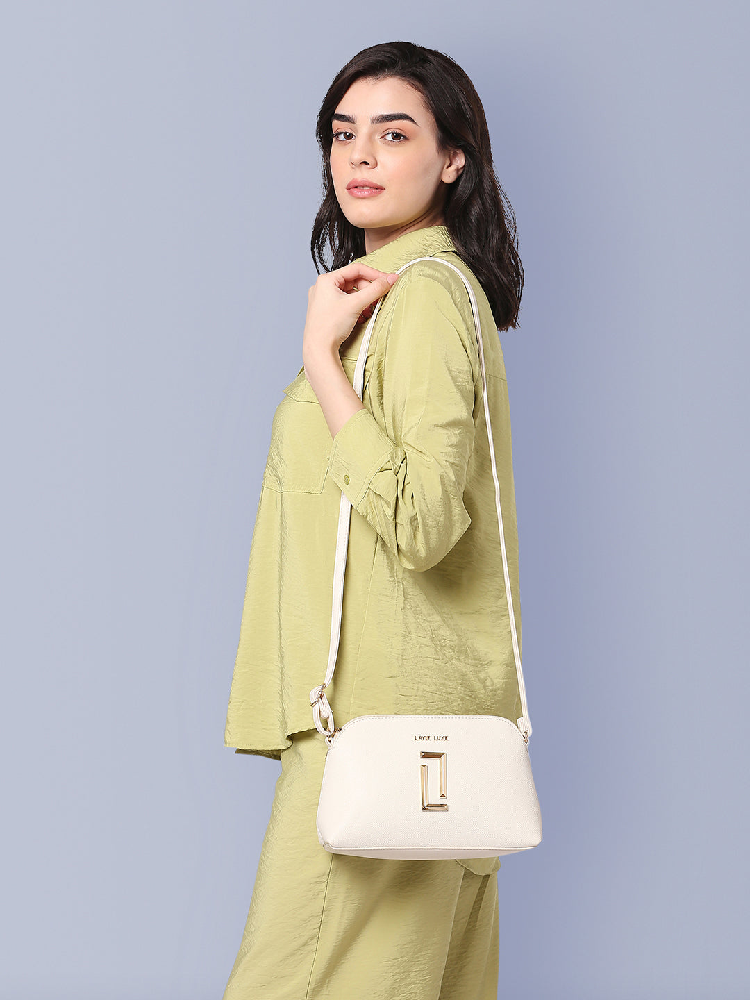 Lavie Luxe Off White Small Women's Hemi Sling Bag