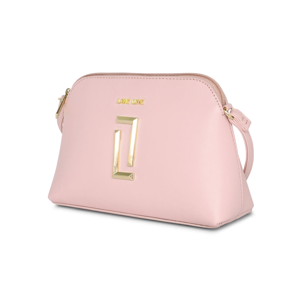 Lavie Luxe Light Pink Small Women's Hemi Sling Bag