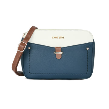 Lavie Luxe Navy Medium Women's Rise 4c Box Sling Bag