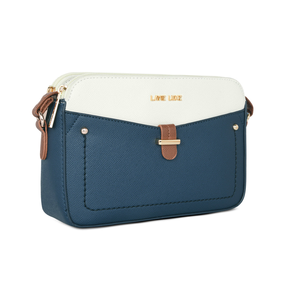 Lavie Luxe Navy Medium Women's Rise 4c Box Sling Bag