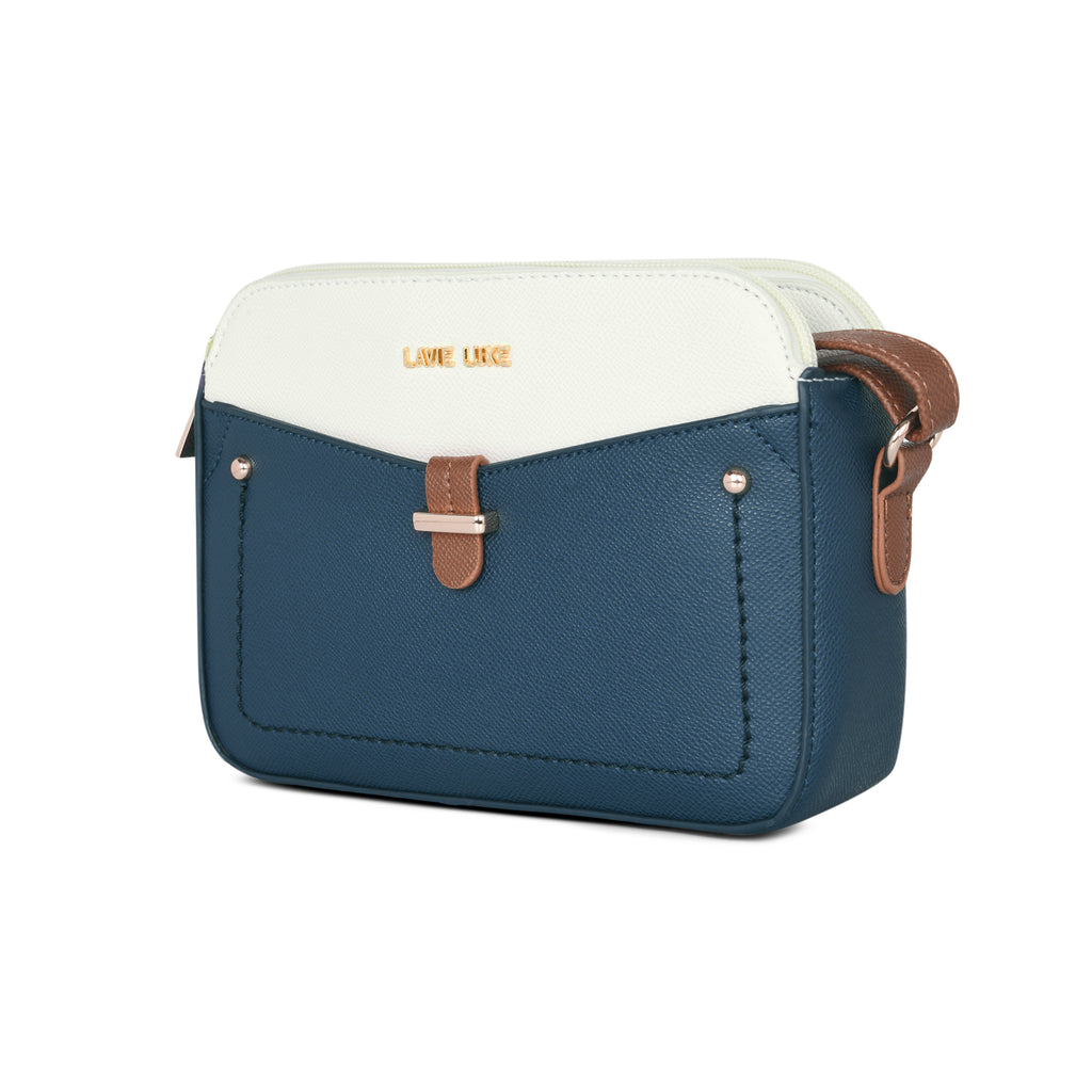 Lavie Luxe Navy Medium Women's Rise 4c Box Sling Bag