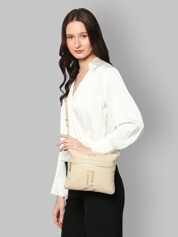 Lavie Luxe Beige Small Women's Quick Access Sling Bag