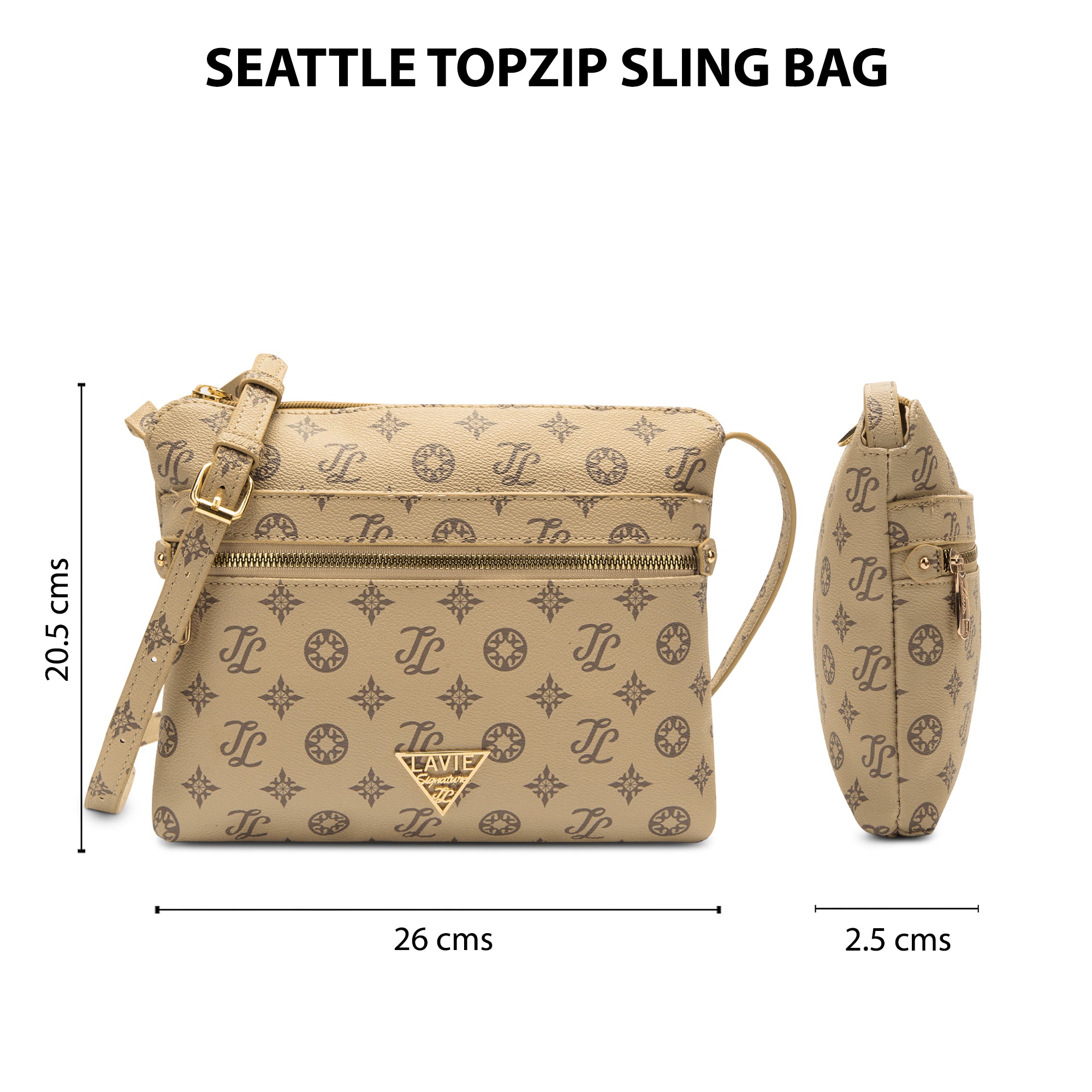 Lavie Signature Seattle Small Taupe Womens Sling Bag