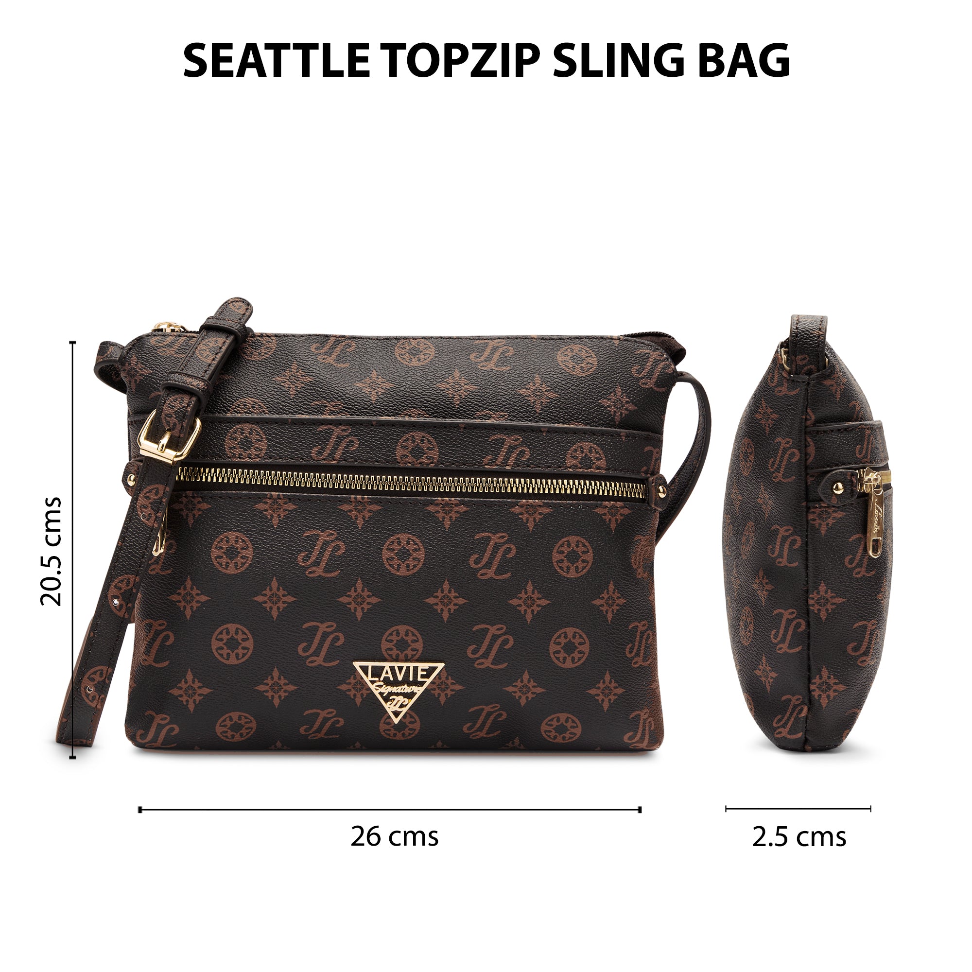 Lavie Signature Seattle Small Choco Womens Sling Bag