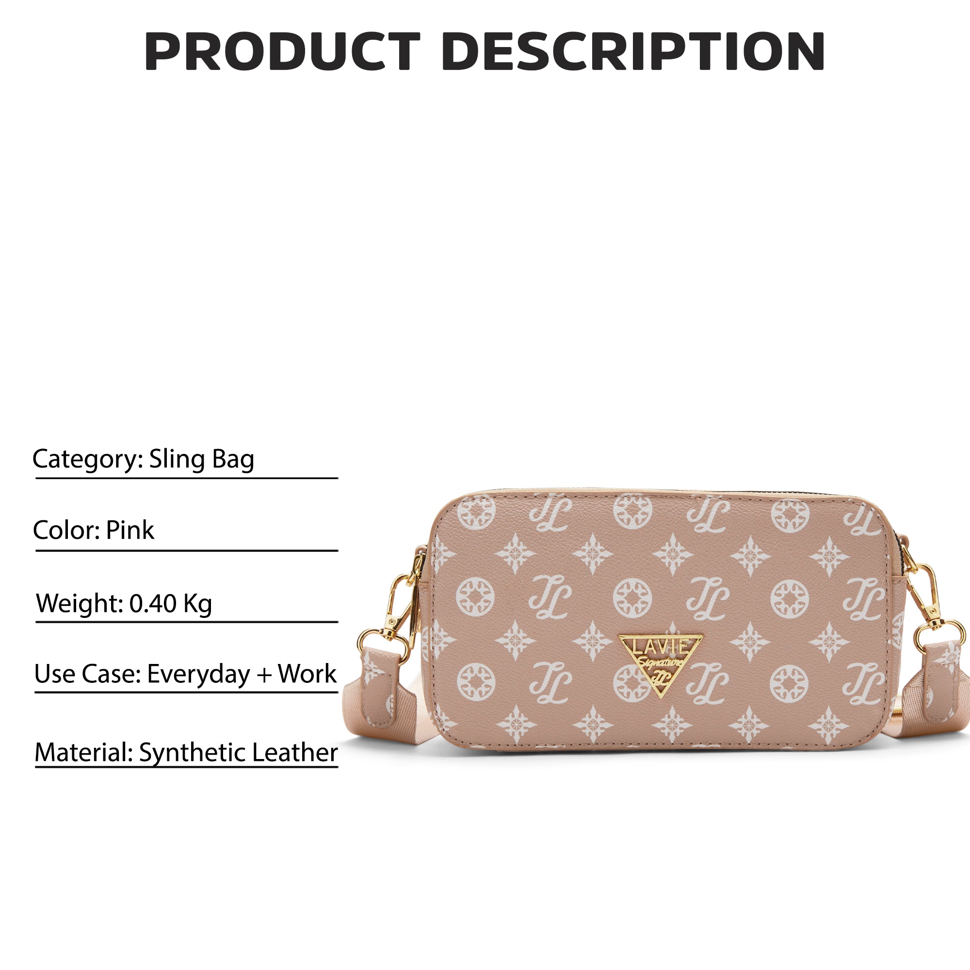 Lavie Signature Hawaii Small Pink Womens Sling Bag