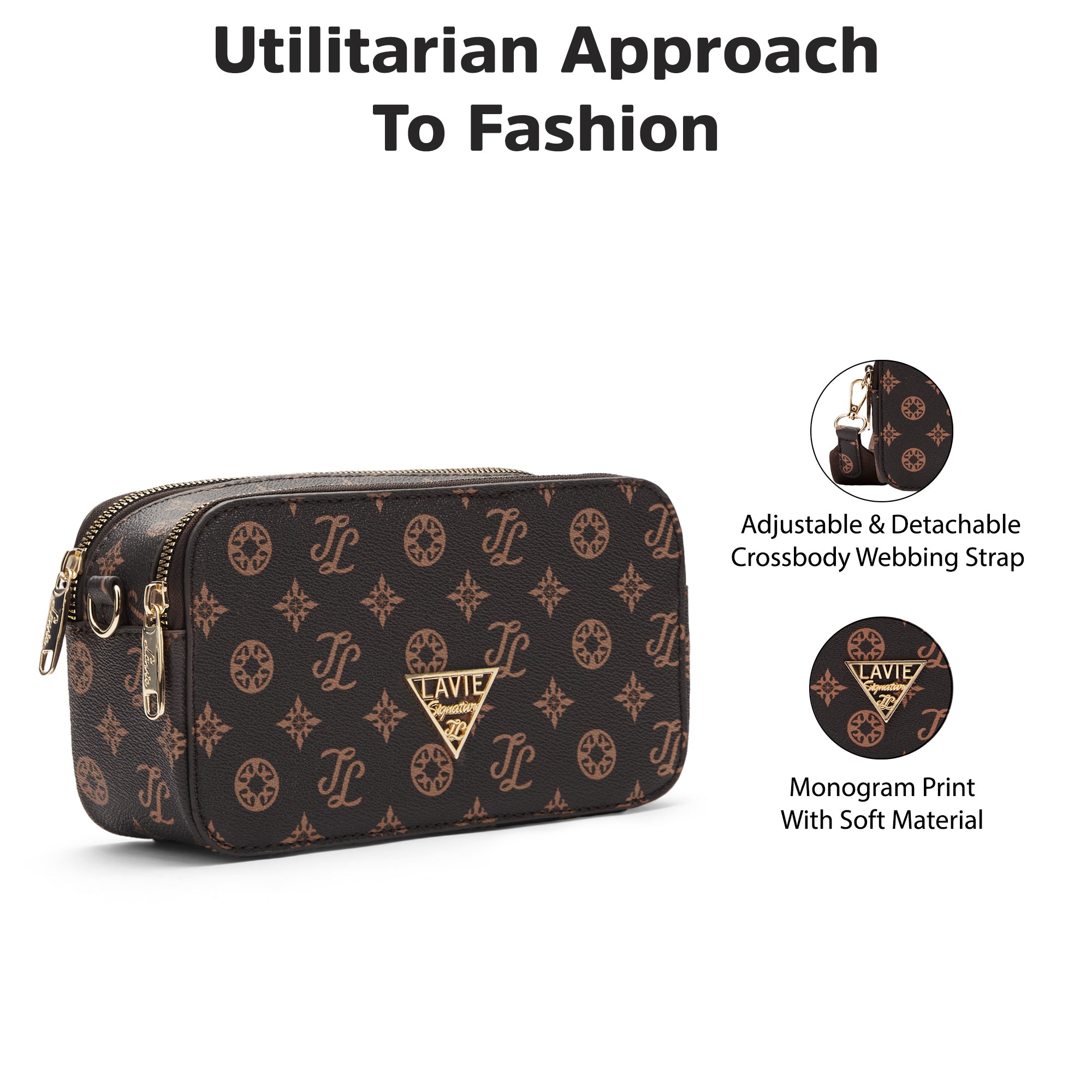 Lavie Signature Hawaii Small Choco Womens Sling Bag