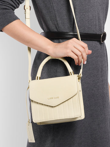 Lavie Luxe Aura Off White Small Women's Flap Sling