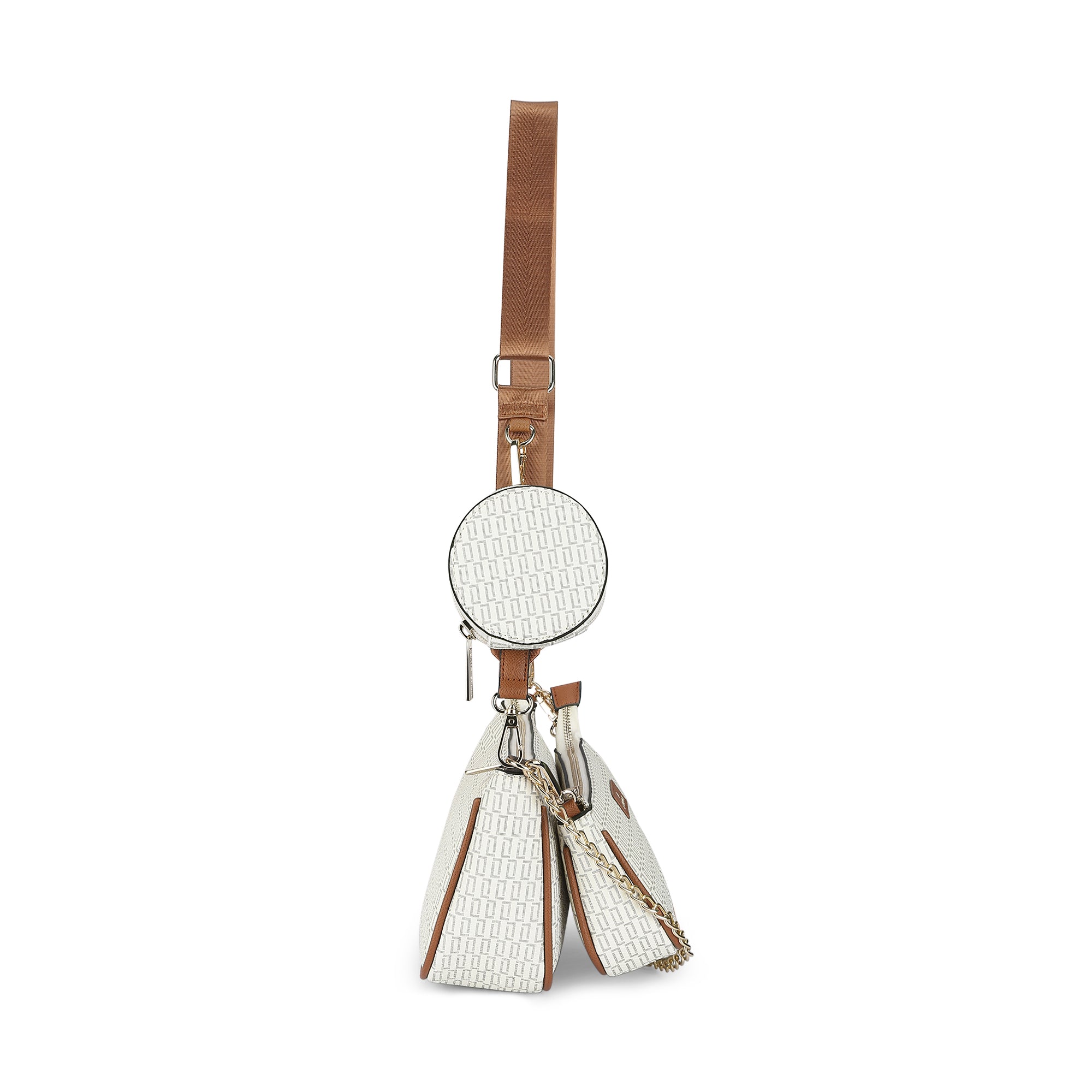 Lavie Luxe Monogram Chunk 3pc Off White Small Women's Sling