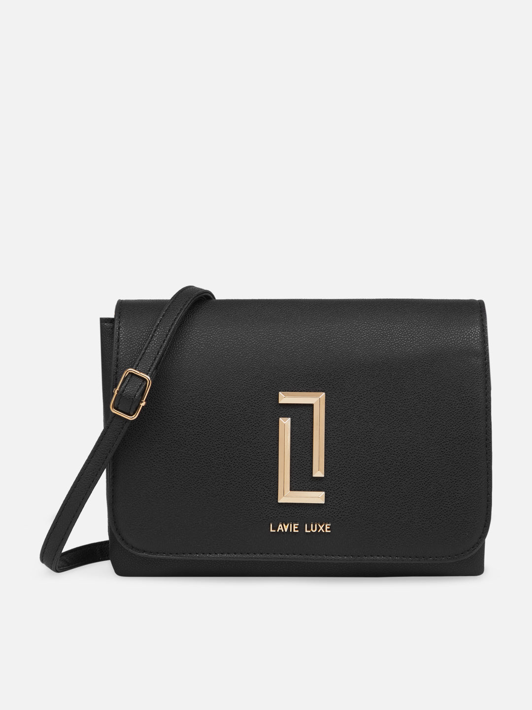 Candy 2 Compartments Medium Black Sling Bag
