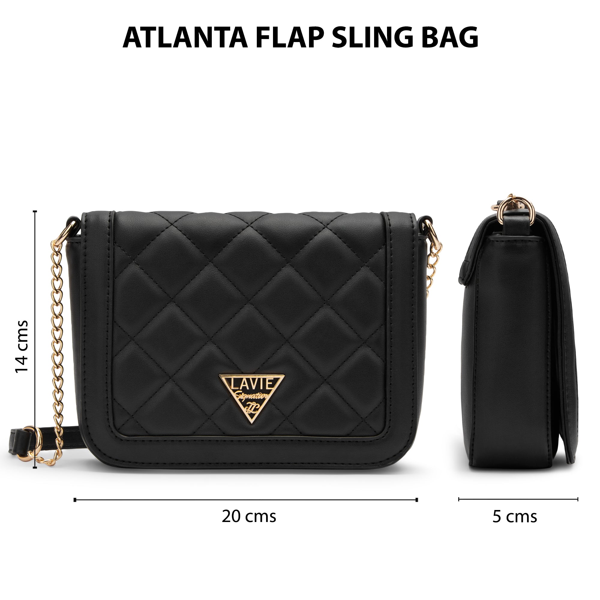 Lavie Signature Atlanta Small Black Womens Sling Bag