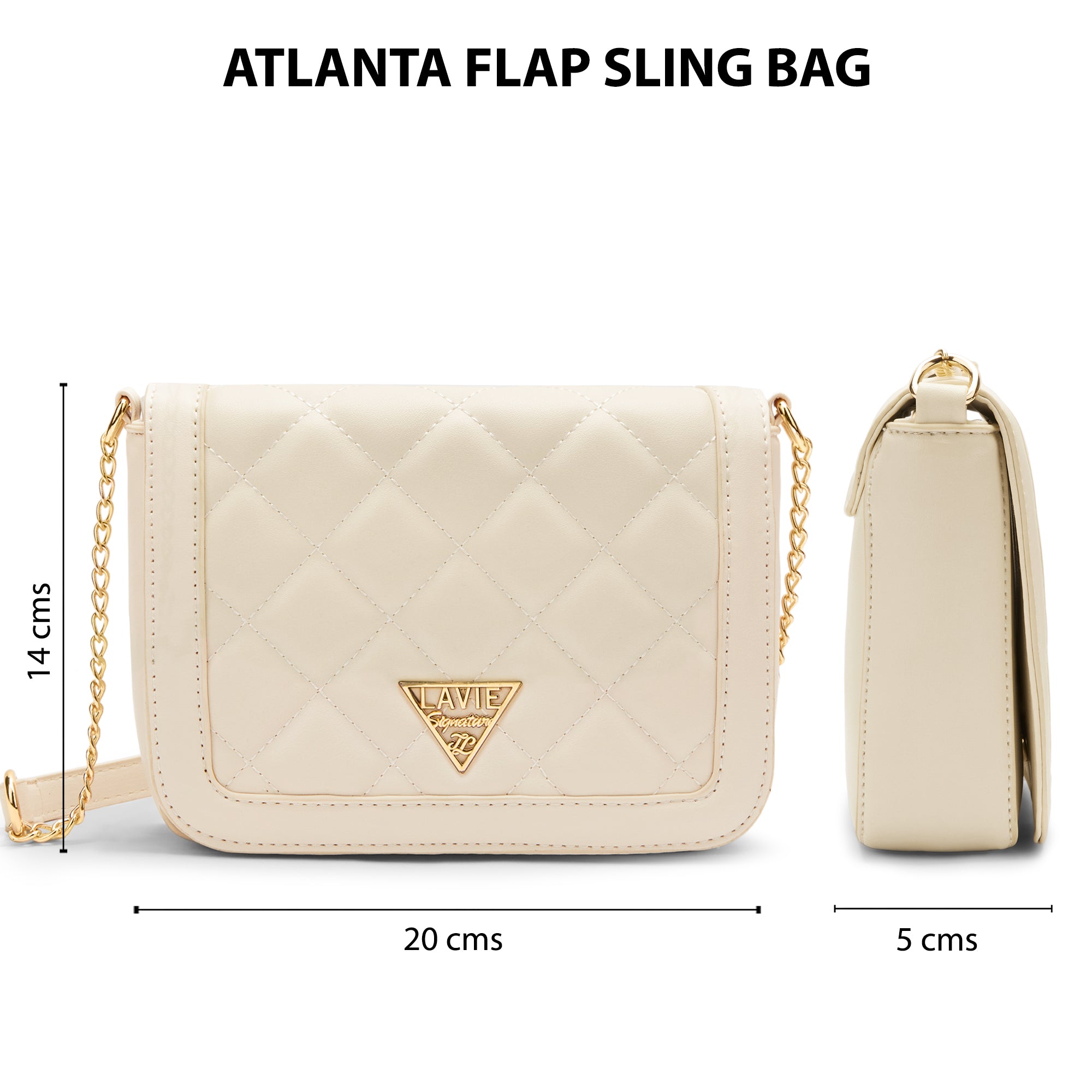Lavie Signature Atlanta Small Off White Womens Sling Bag