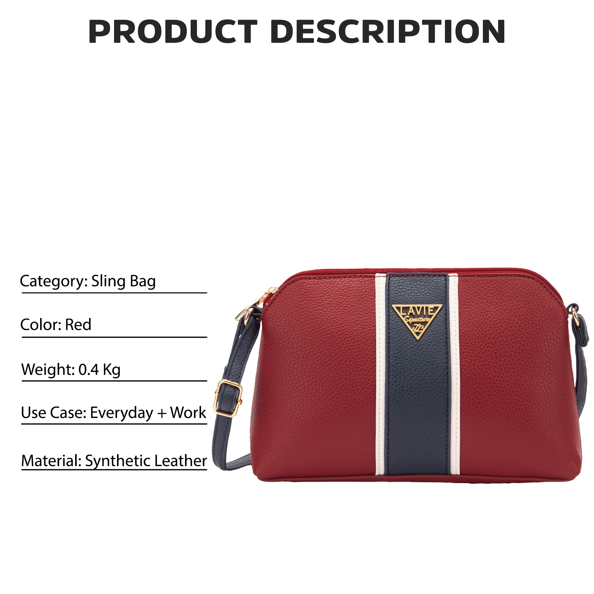 Lavie Signature Georgia Small Red Womens Sling Bag
