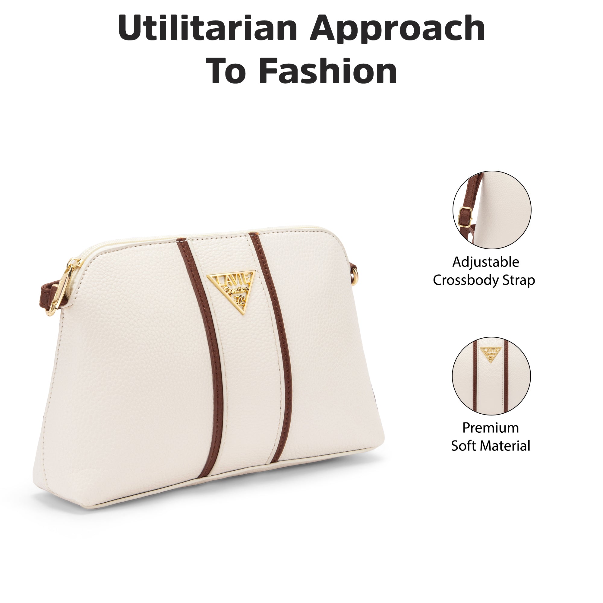 Lavie Signature Georgia Small Off White Womens Sling Bag