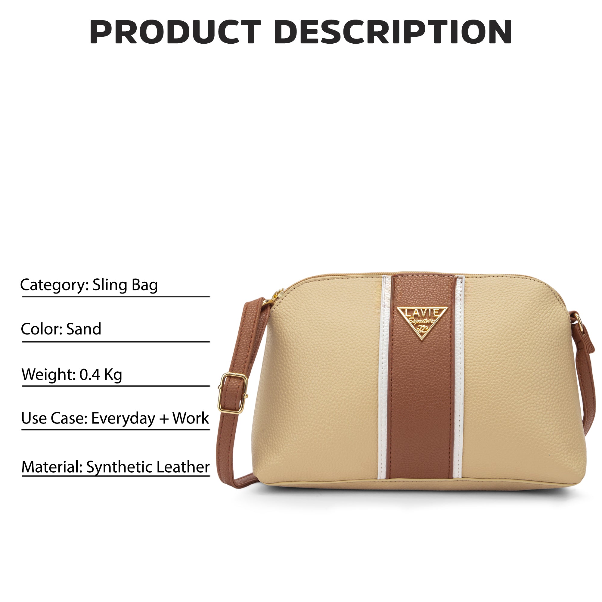 Lavie Signature Georgia Small Sand Womens Sling Bag