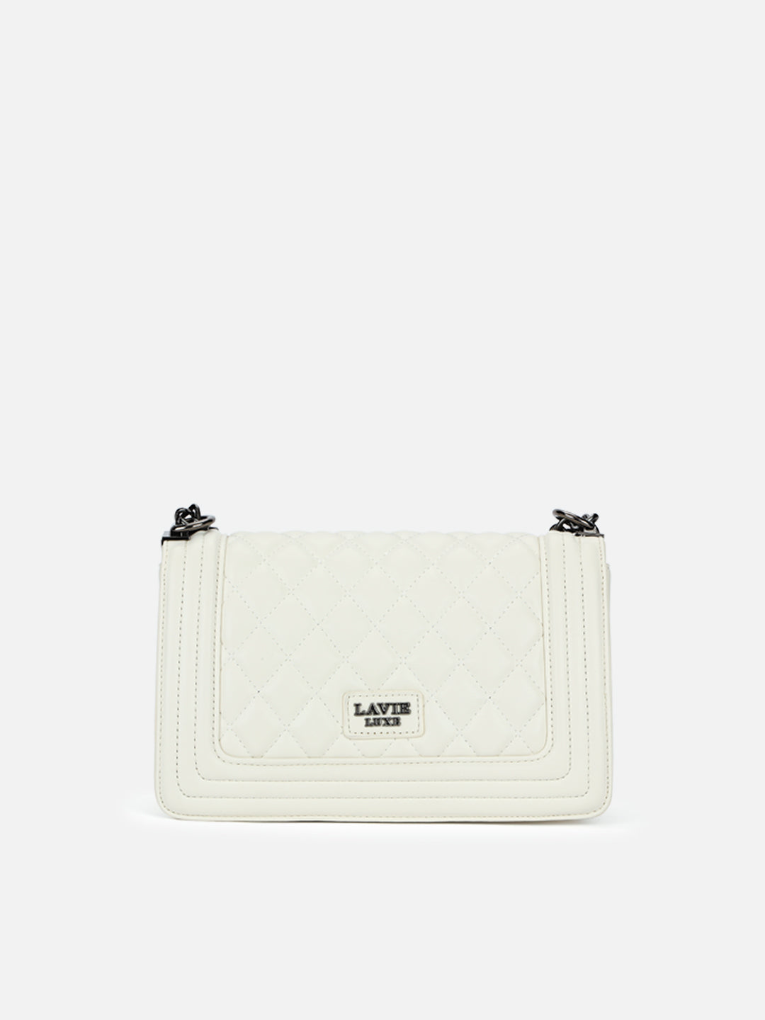 Juli25 Structured flap Medium Off White Sling Bag