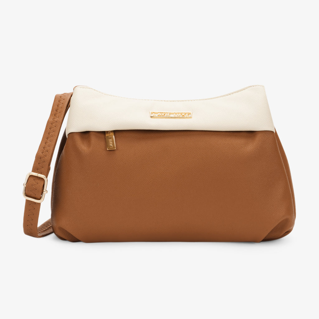 Lavie Luxe Rose Tan Medium Women's 3 Compartment sling