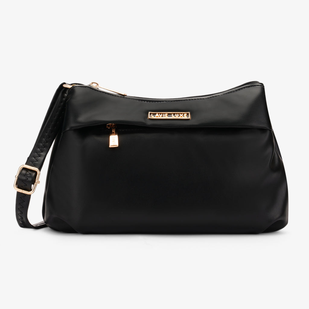Lavie Luxe Rose Black Medium Women's 3 Compartment sling