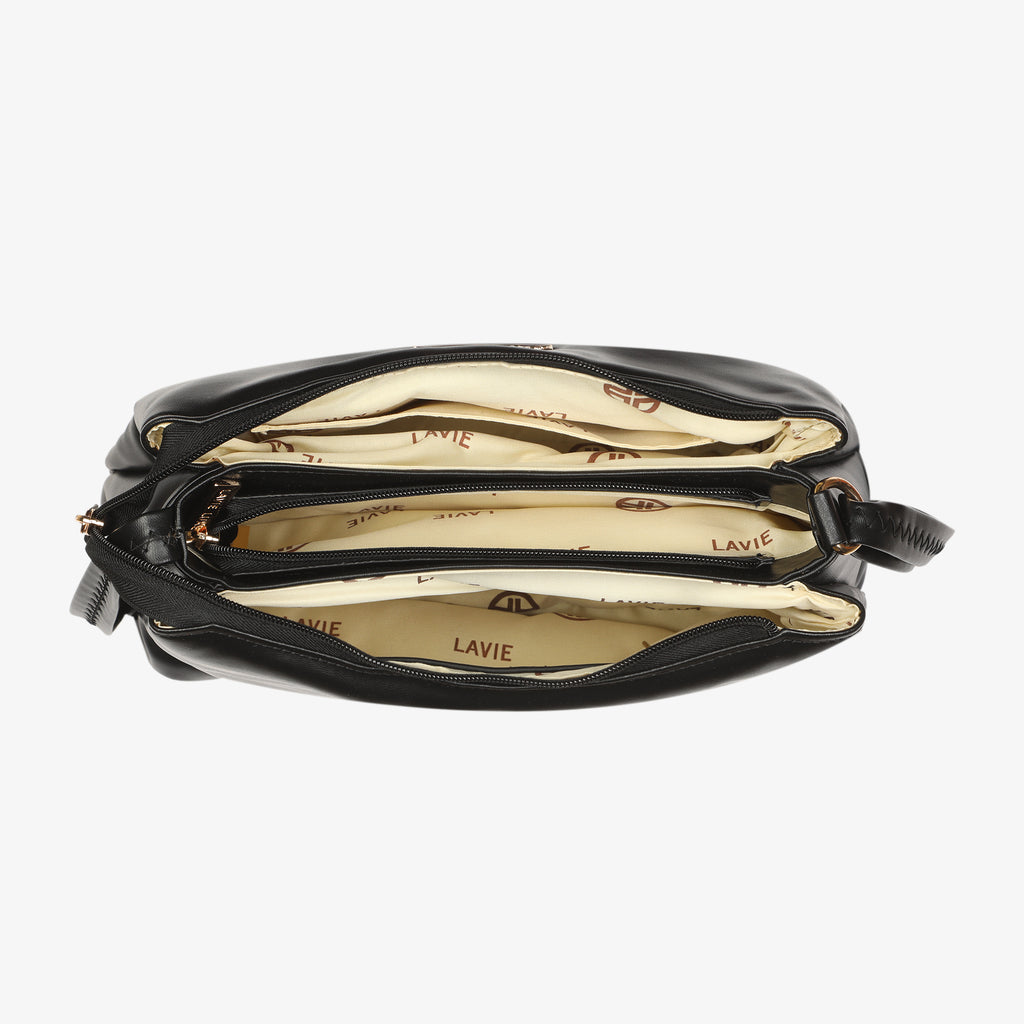 Lavie Luxe Rose Black Medium Women's 3 Compartment sling