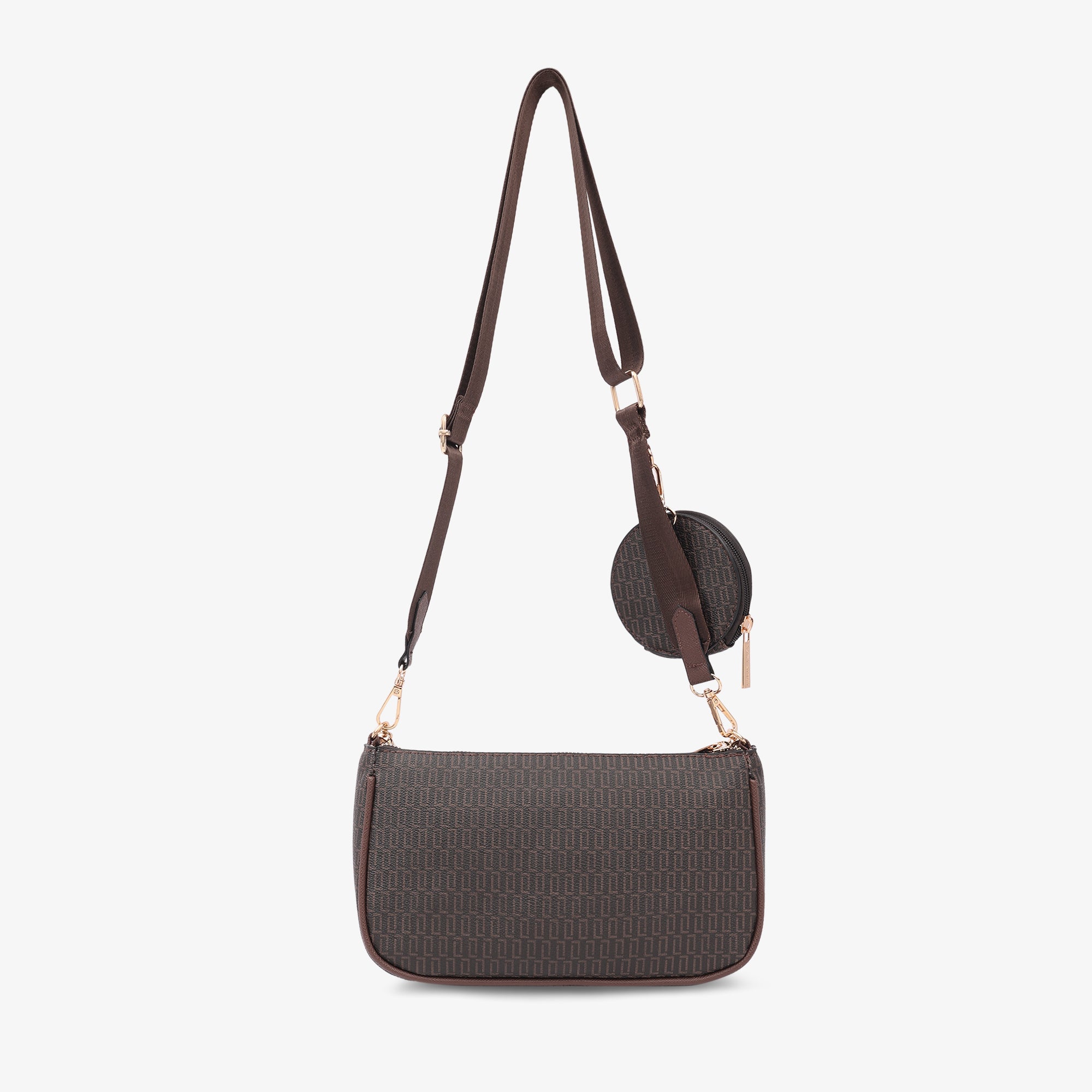 Lavie Luxe Monogram Chunk24 3Pc Choco Small Women's Sling