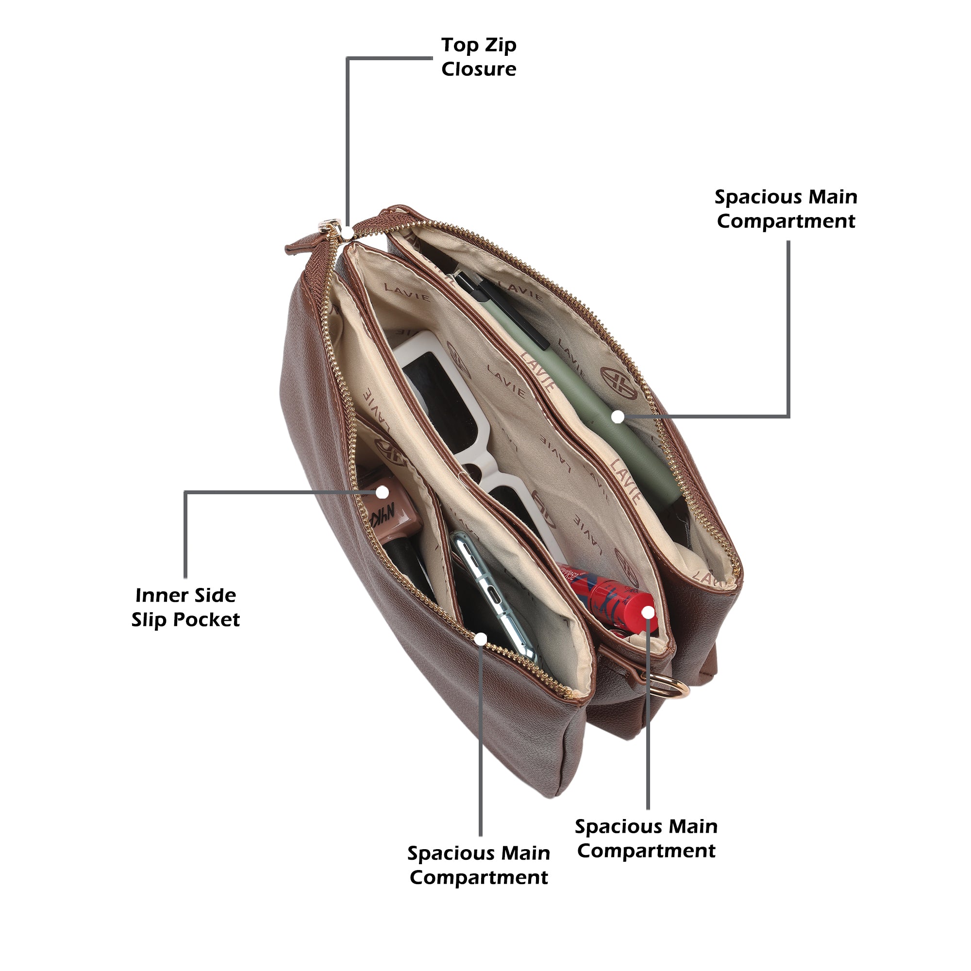 Topeka 5 Compartments Medium Sling Bag