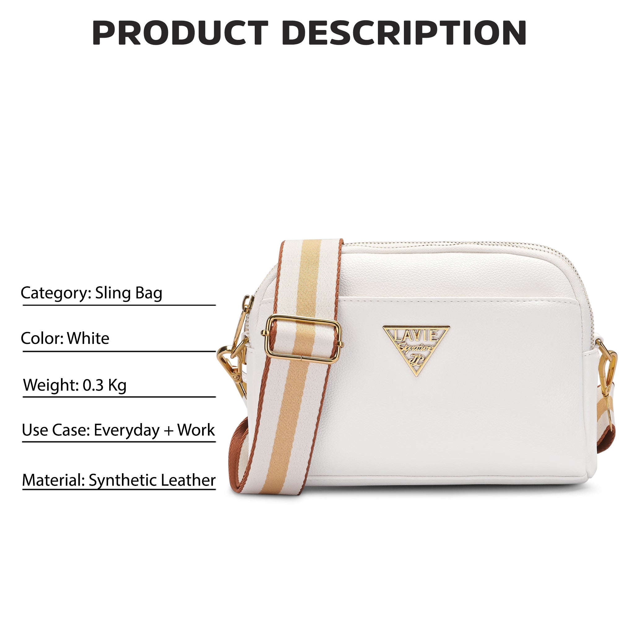 Homer Horizontal 3 Compartment Small Sling Bag