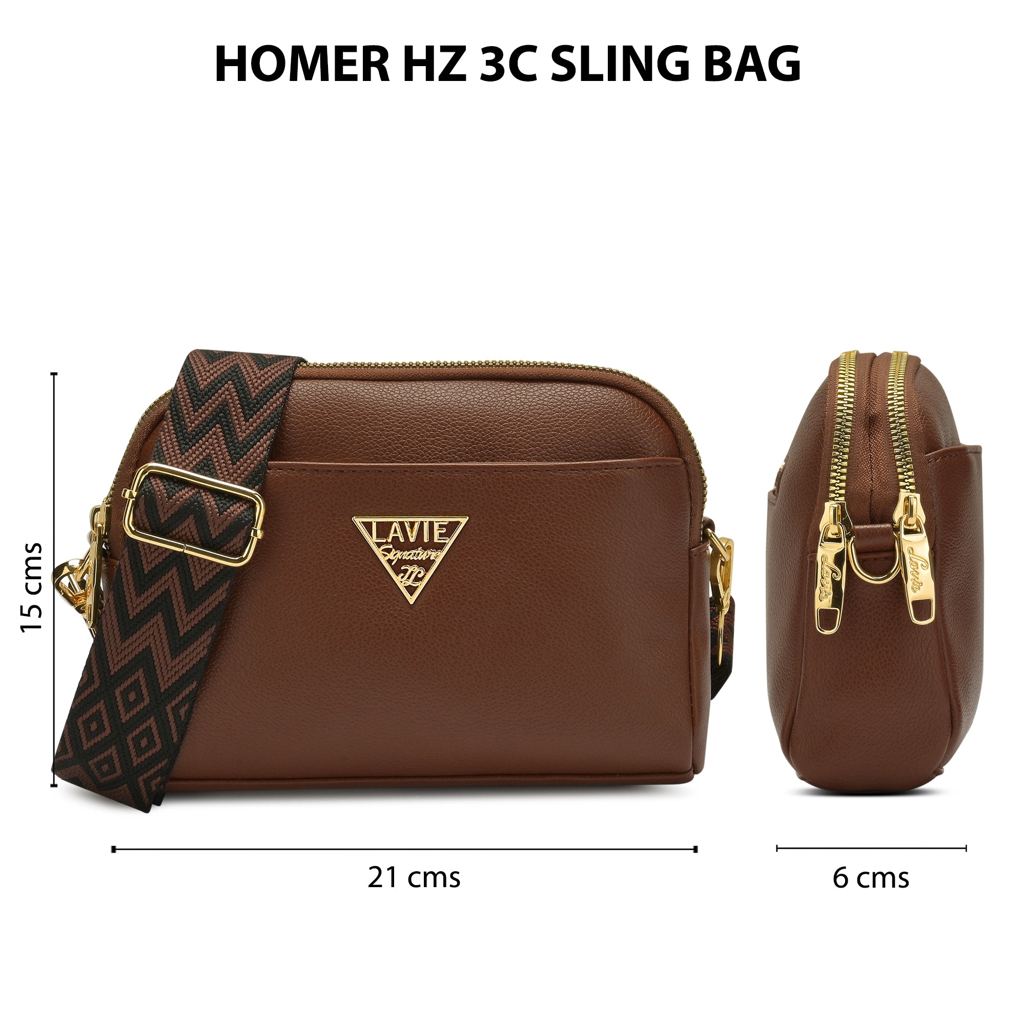 Homer Horizontal 3 Compartment Small Sling Bag