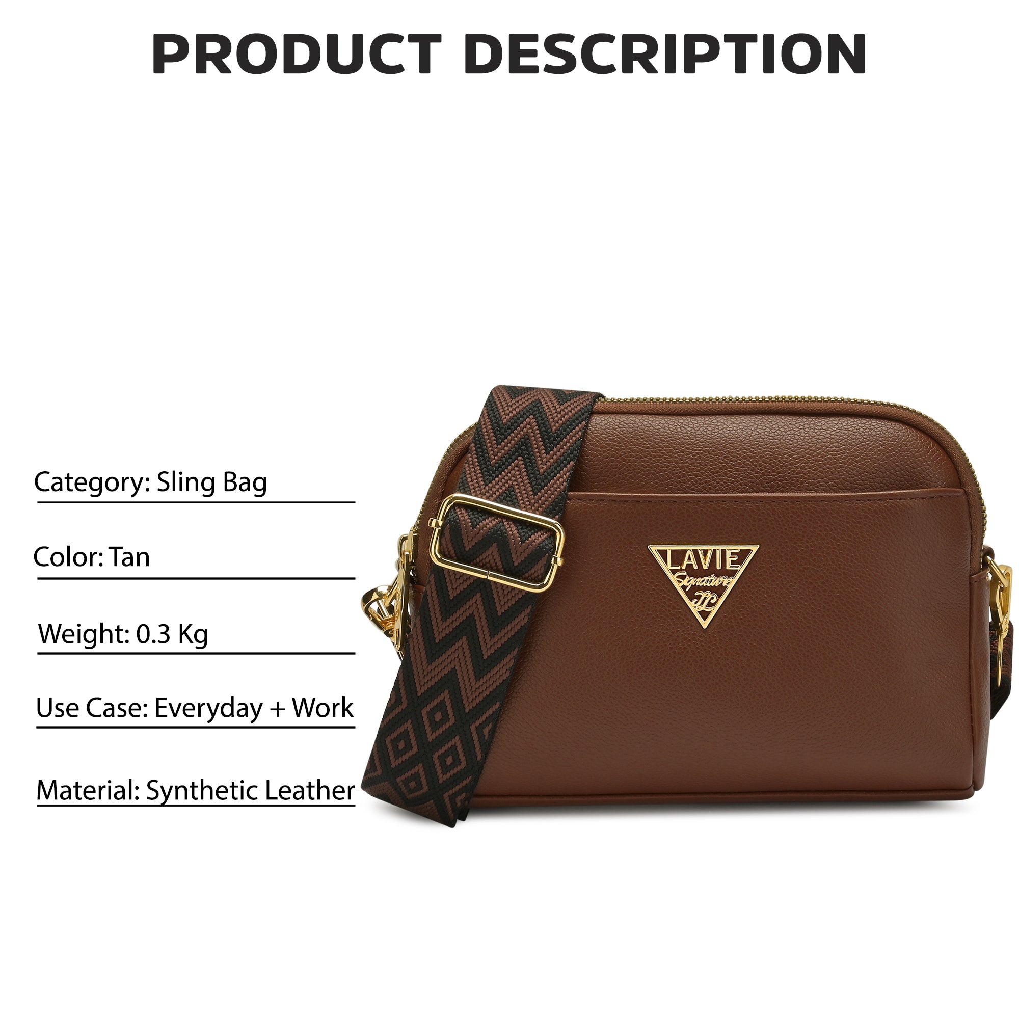 Homer Horizontal 3 Compartment Small Sling Bag