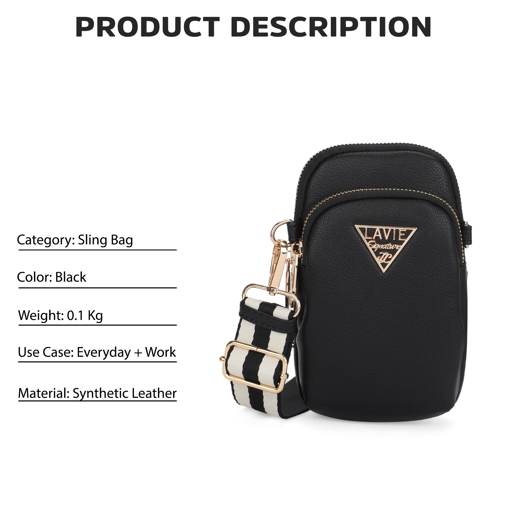 Indiana Vertical 2 Compartments Small Sling Bag