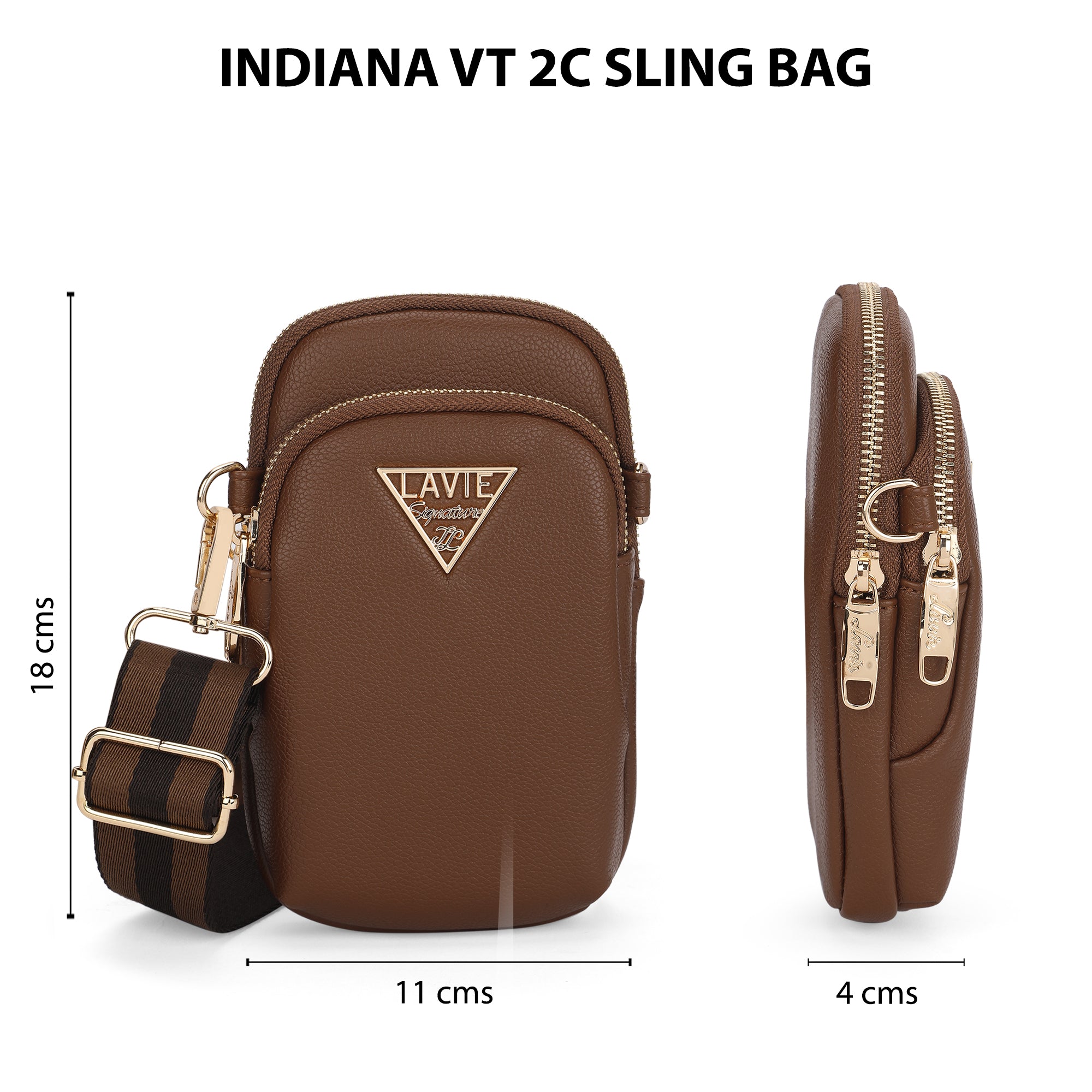Indiana Vertical 2 Compartments Small Sling Bag