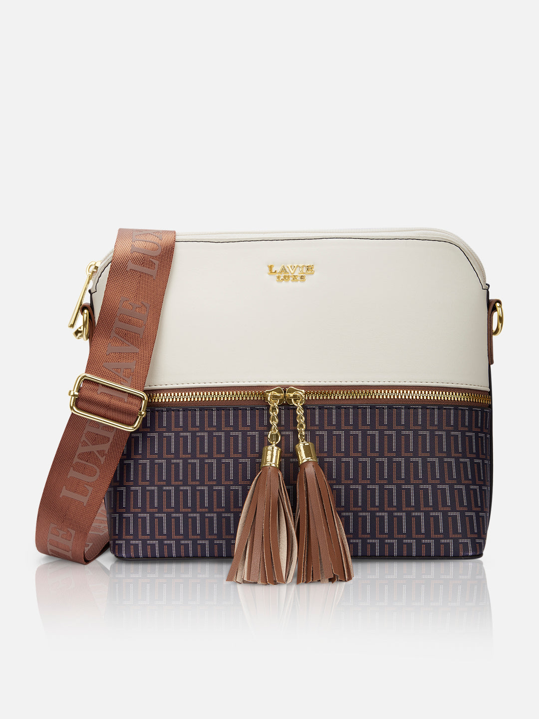 Mono Tiara Tassel Medium Charcoal Navy Sling Bag