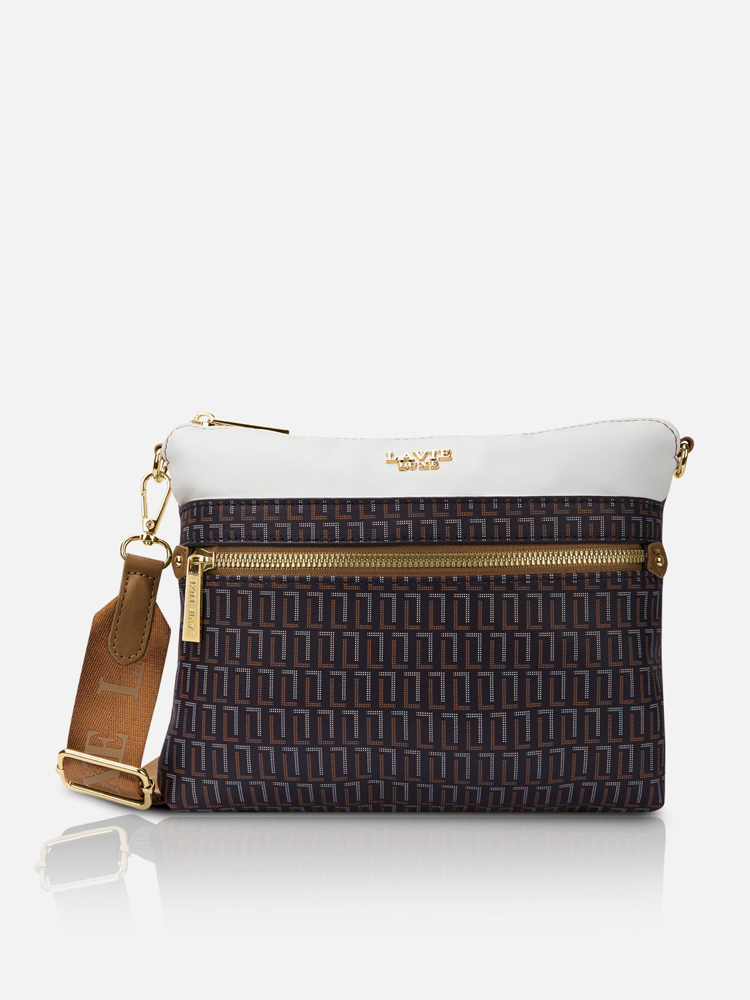 Mono Quick Top Zip Small Charcoal Navy Sling Bag