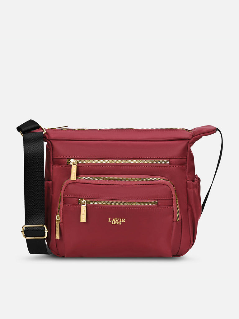 Zylo 7 Compartment Large Sling Bag Maroon
