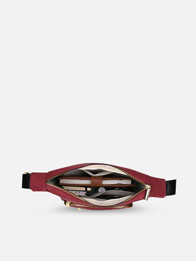 Zylo 7 Compartment Large Sling Bag Maroon