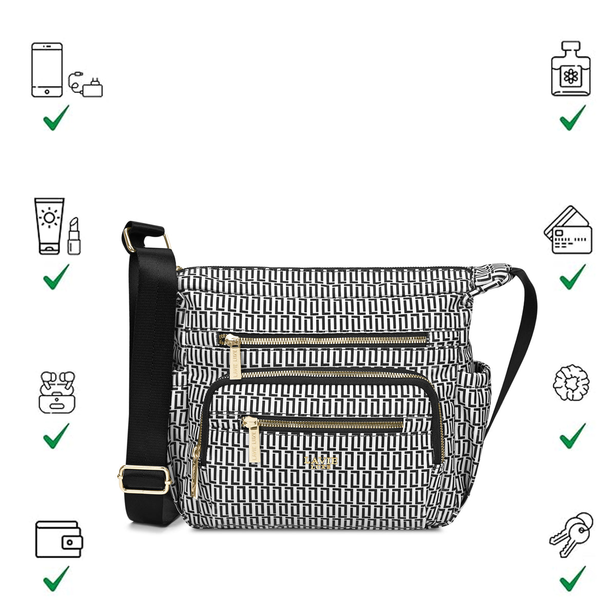 Monogram Zylo 7-Compartment Large Black Sling Bag