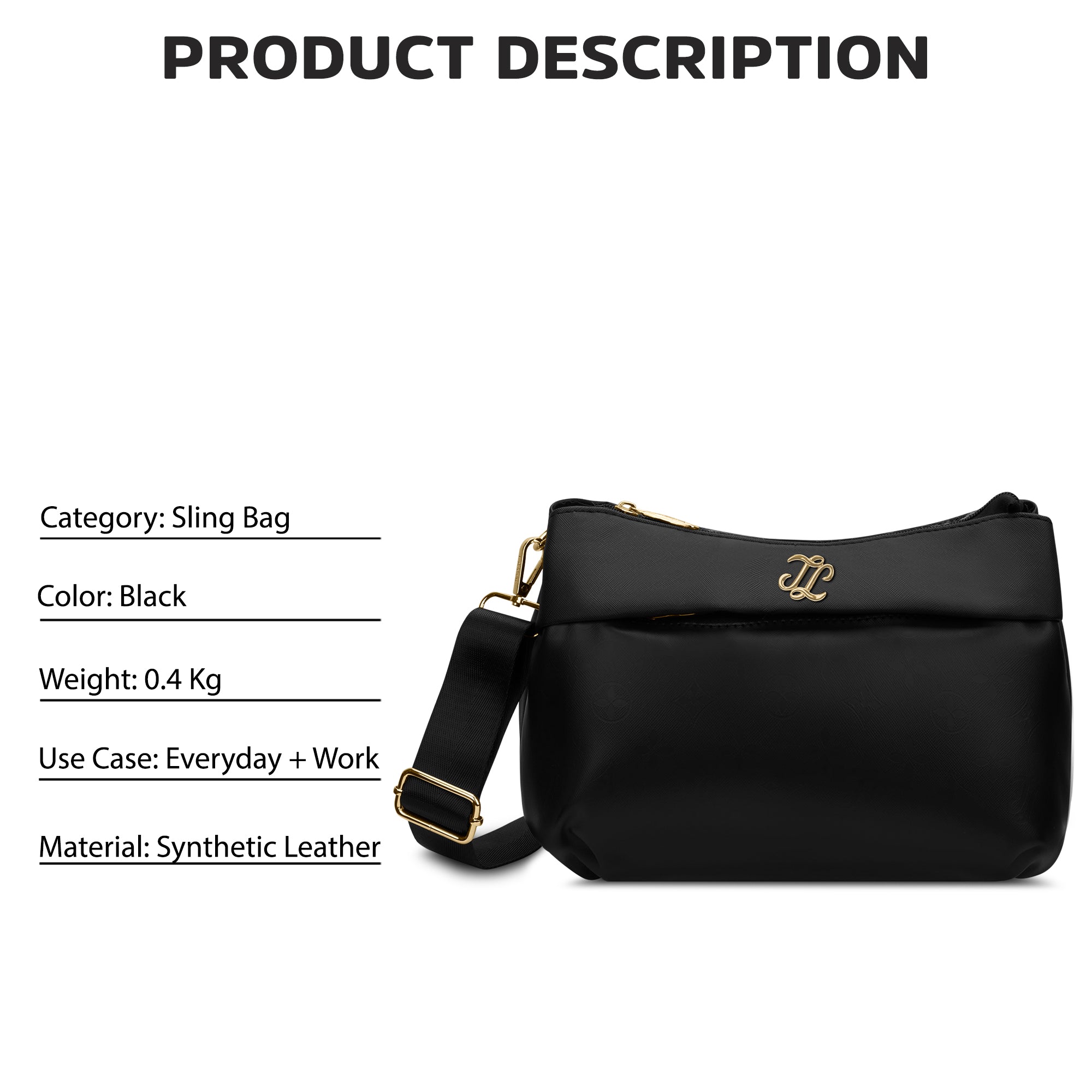 Colourblock Augusta Medium Sling Bag Black