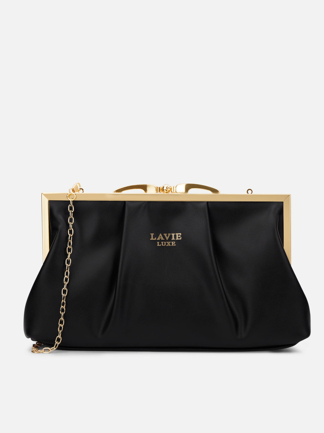 Pleato 2-Compartment Frame Medium Sling Bag Black