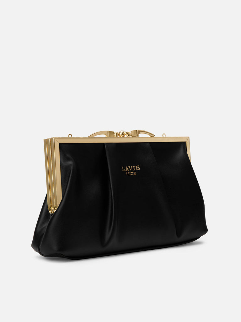 Pleato 2-Compartment Frame Medium Sling Bag Black