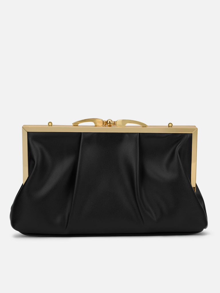 Pleato 2-Compartment Frame Medium Sling Bag Black