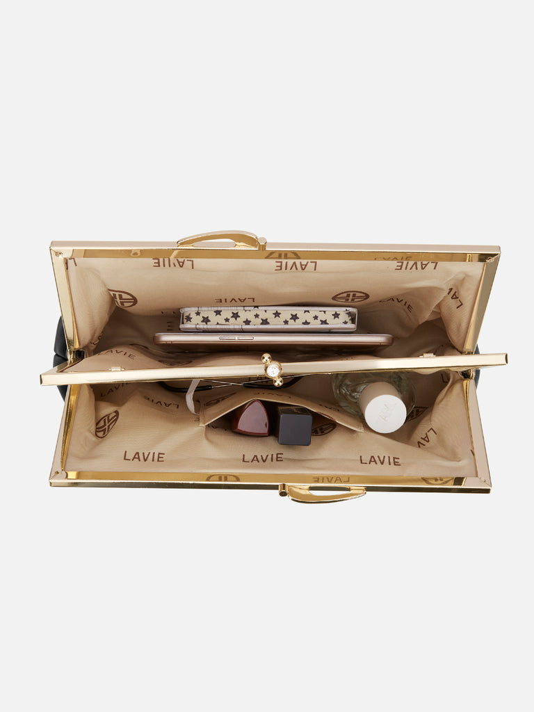 Pleato 2-Compartment Frame Medium Sling Bag Black