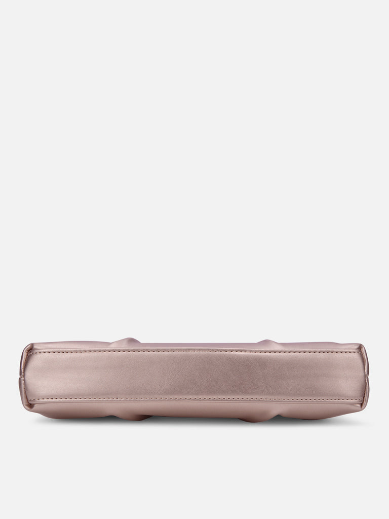 Pleato 2-Compartment Frame Medium Sling Bag Rose Gold
