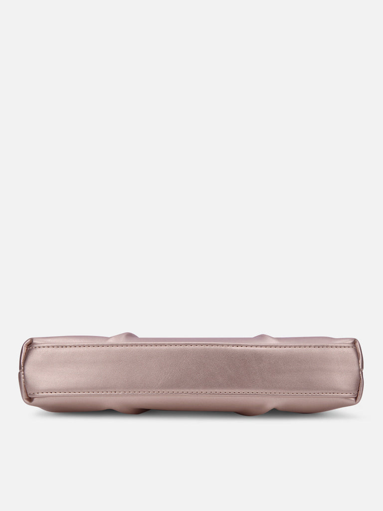 Pleato 2-Compartment Frame Medium Sling Bag Rose Gold