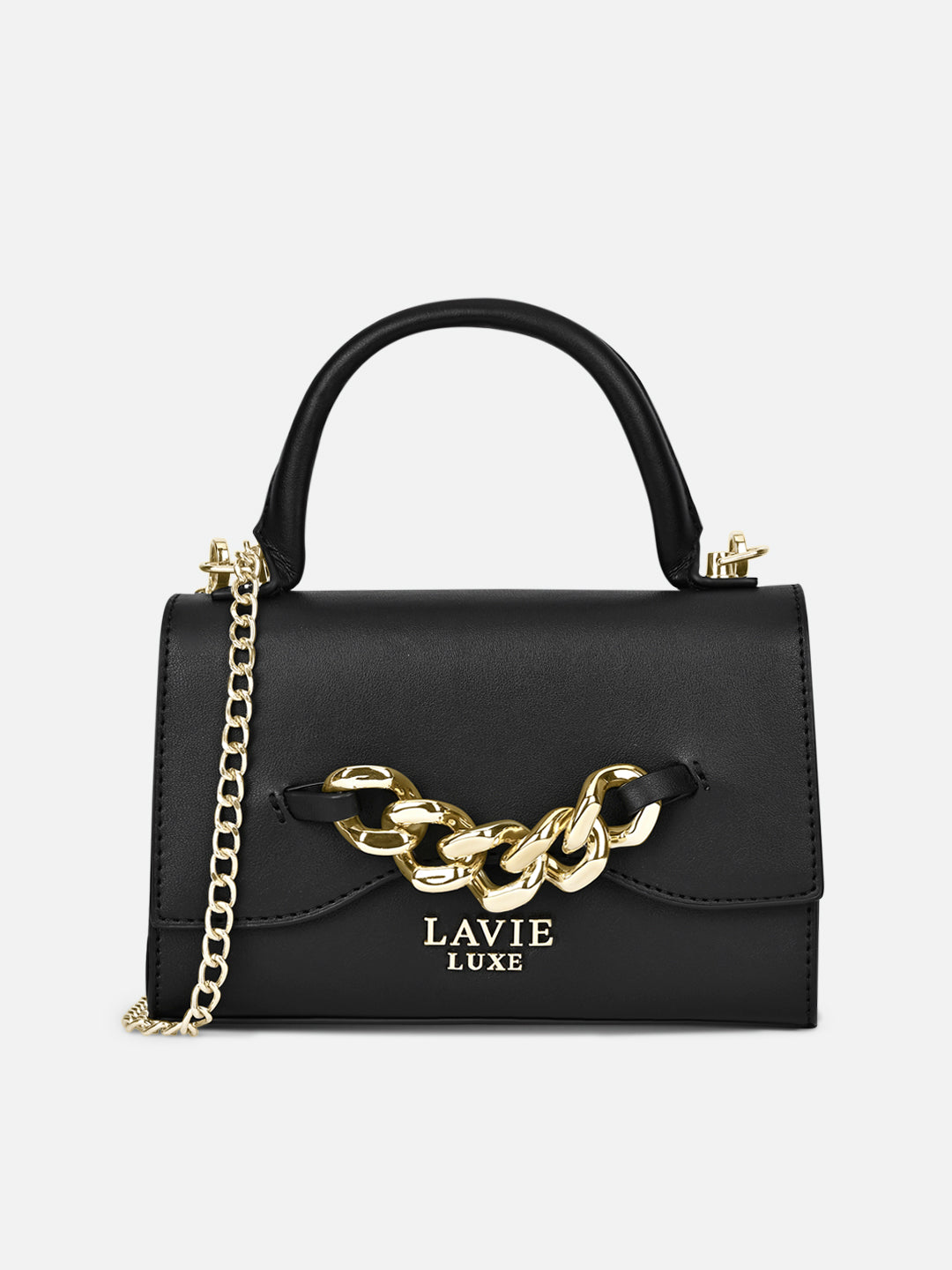 Chain25 Flap Small Sling Bag Black