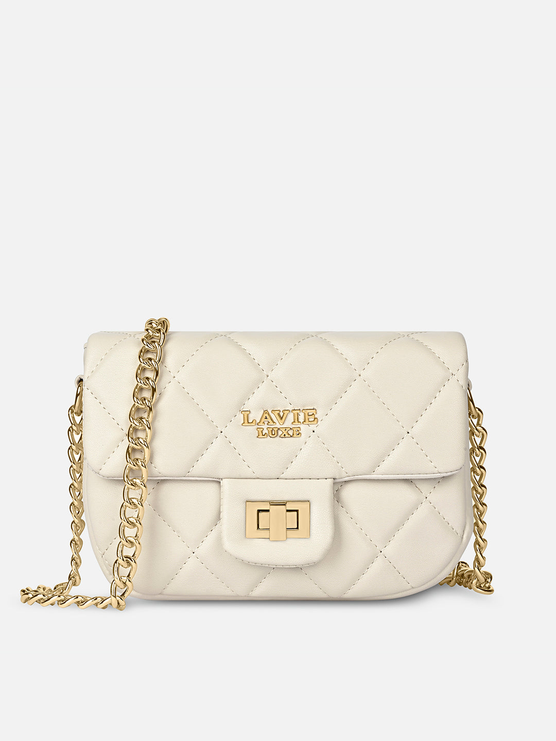 Chan25 Flap Small Sling Bag Off White